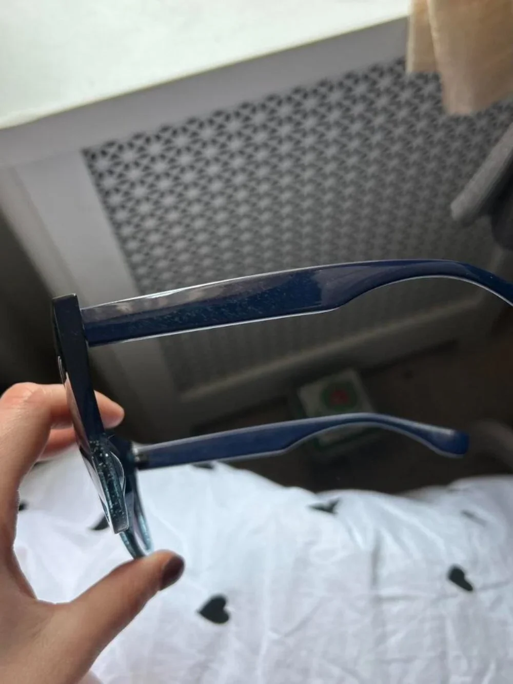 Two Toned Blue Sparkly Cat Eye Sunglasses